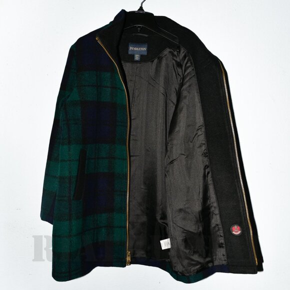 Bundle of 2  - Pendleton Ladies' Wool Blend Walker Coat-Tan + Green - Picture 6 of 15